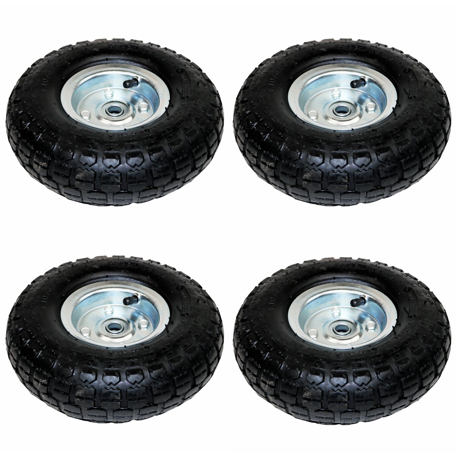 4x 10" Pneumatic Sack Truck Trolley Wheel Replacement Tyre Set