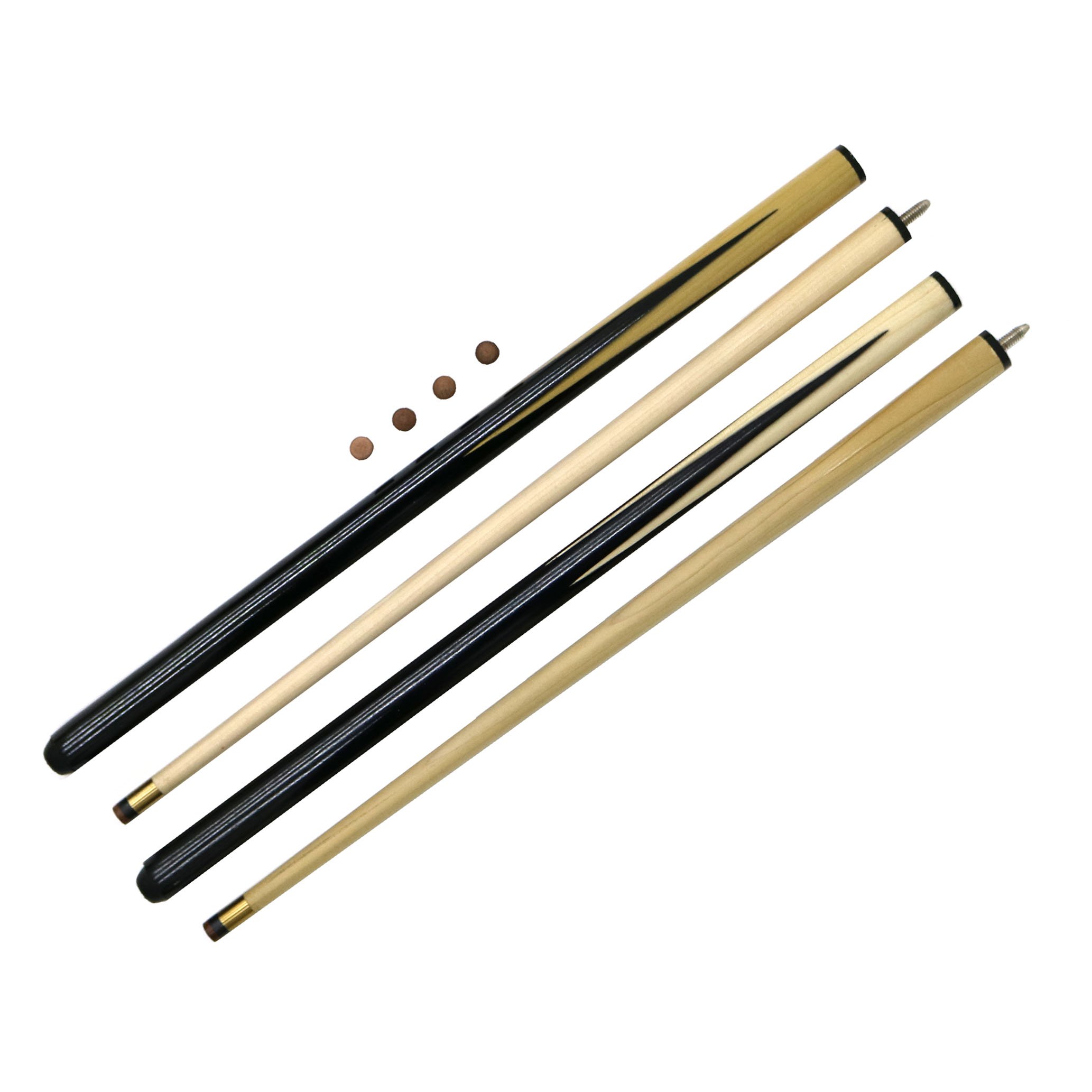 2x Small 36" Pool / Snooker Cues with Spare Tips