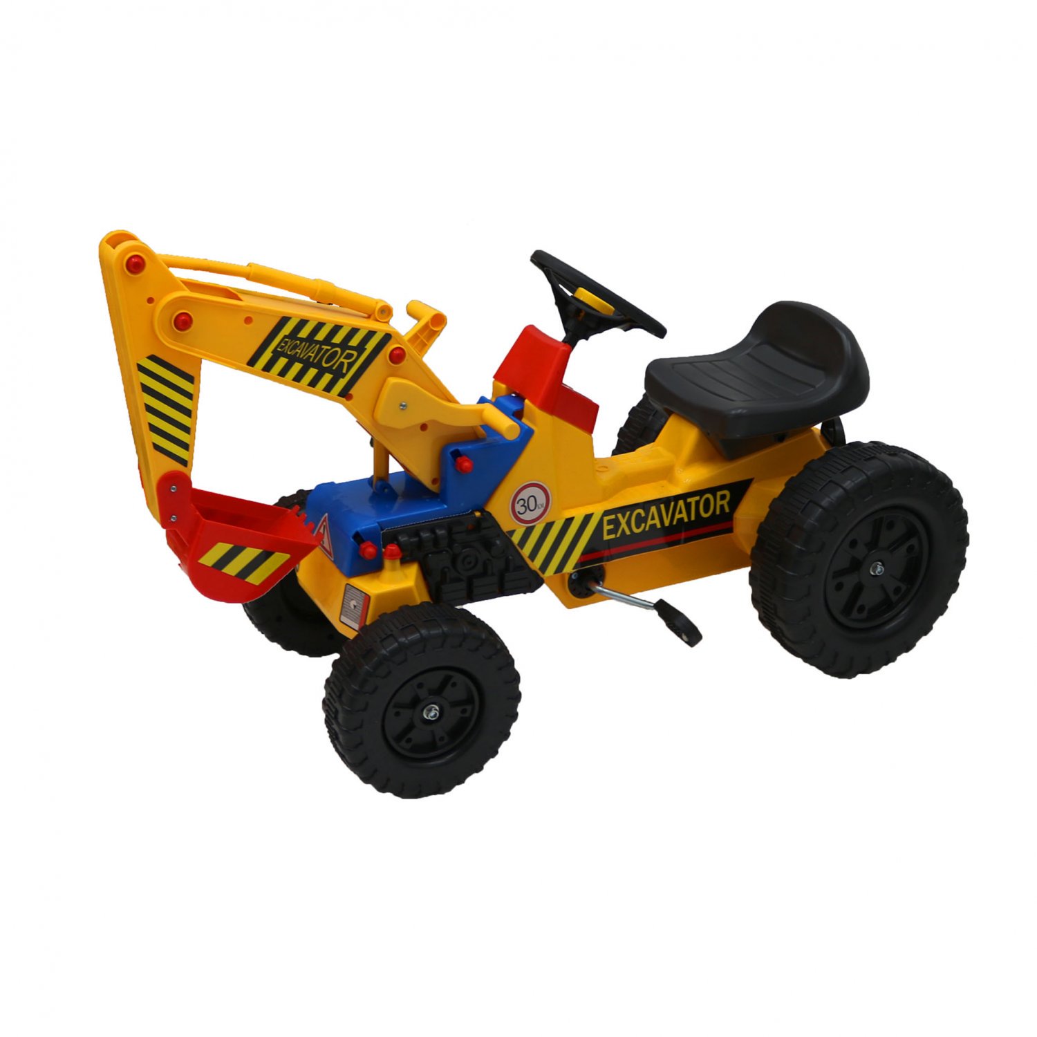 Childrens Pedal Ride on Yellow Super Mini Digger Tractor