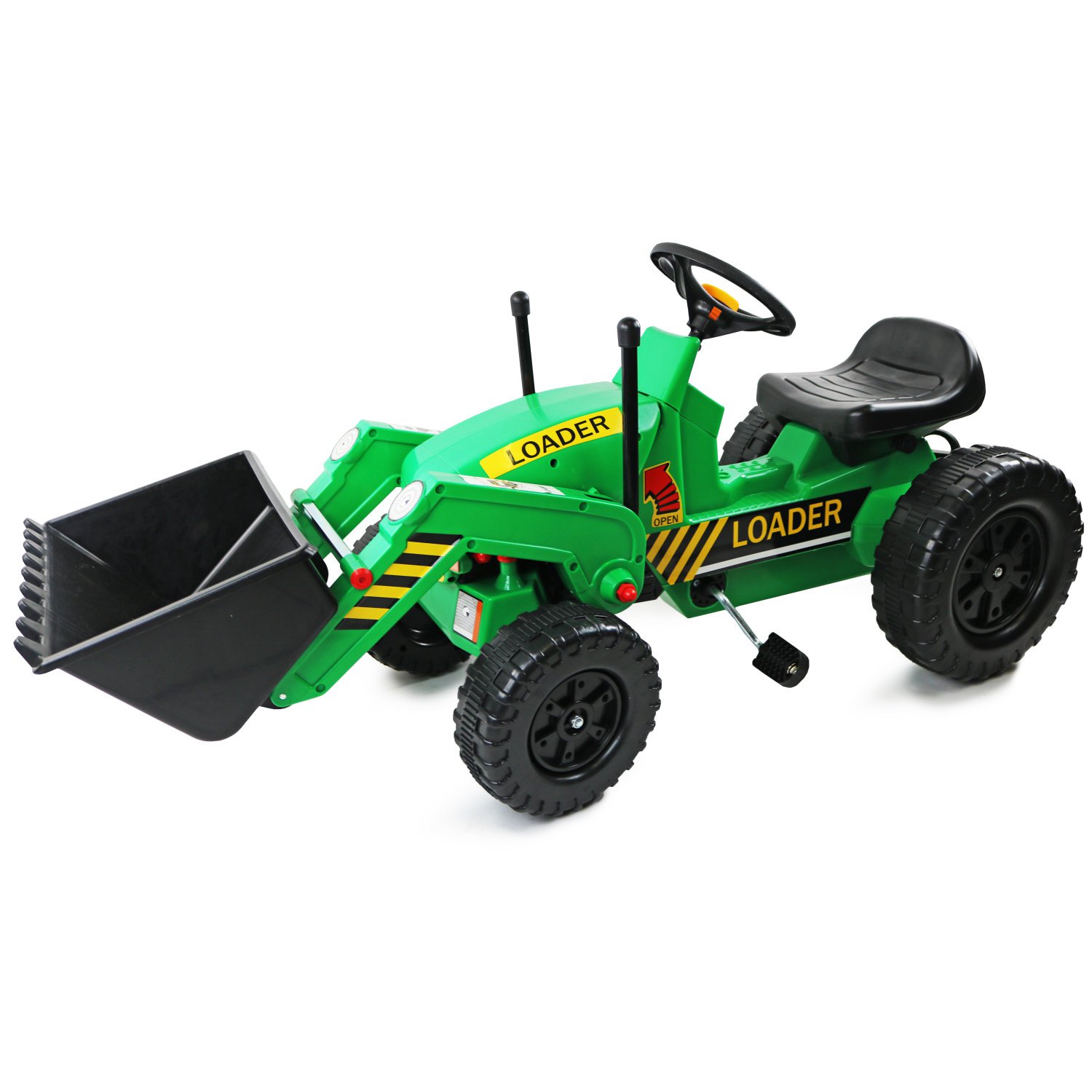 Childrens Pedal Ride on Green Super Kids Bucket Loader Tractor