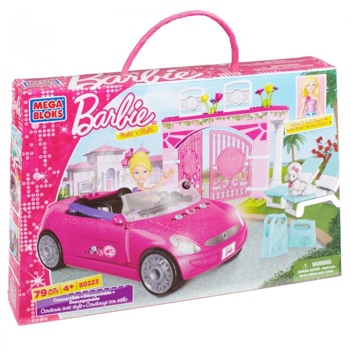 Mega Bloks Girls Barbie Build n Style Pink Convertible Car