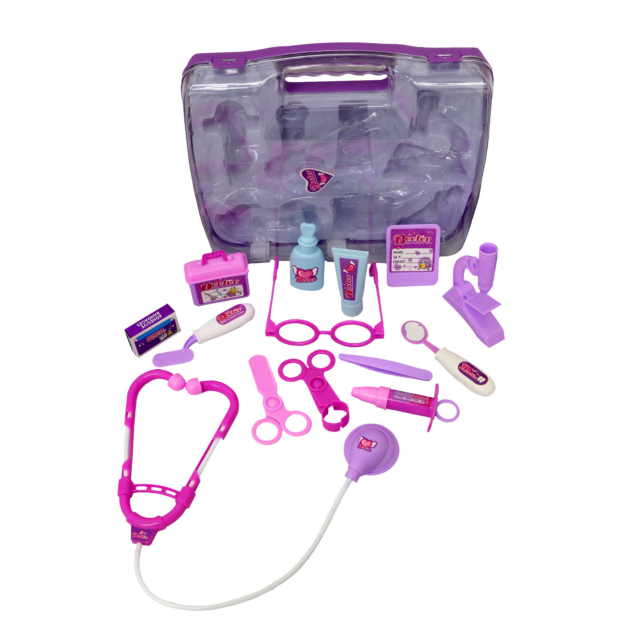 Pink Childrens Kids Role Play Doctor Nurses Toy Set Medical Kit