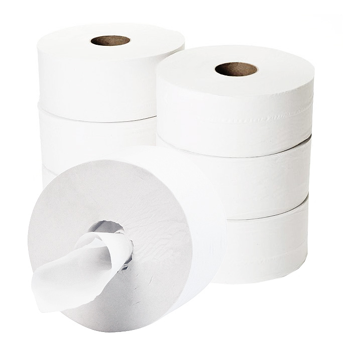 6x Centrefeed White 2-Ply Roll Hand Towel Tissue Wipe 150m