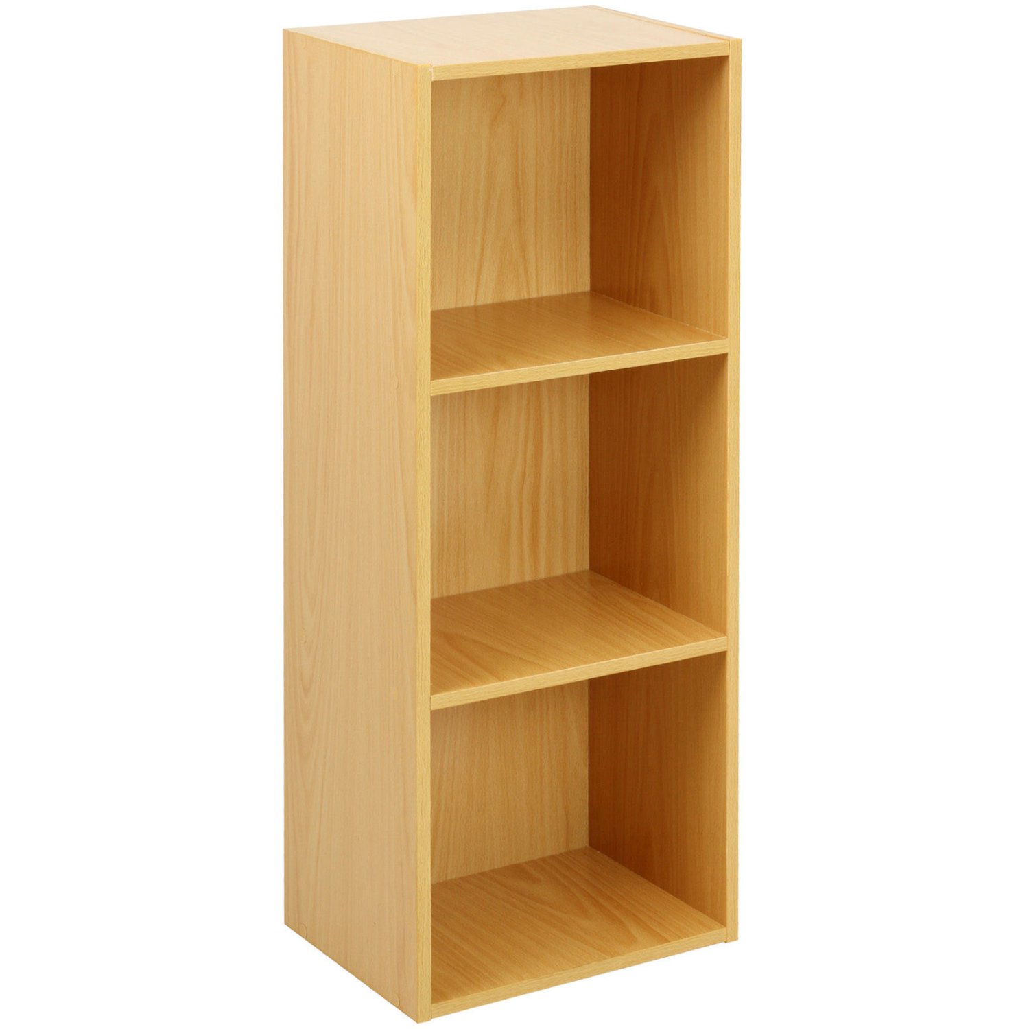 3 Tier Wooden Shelf Beech Bookcase Shelving Storage Display Rack