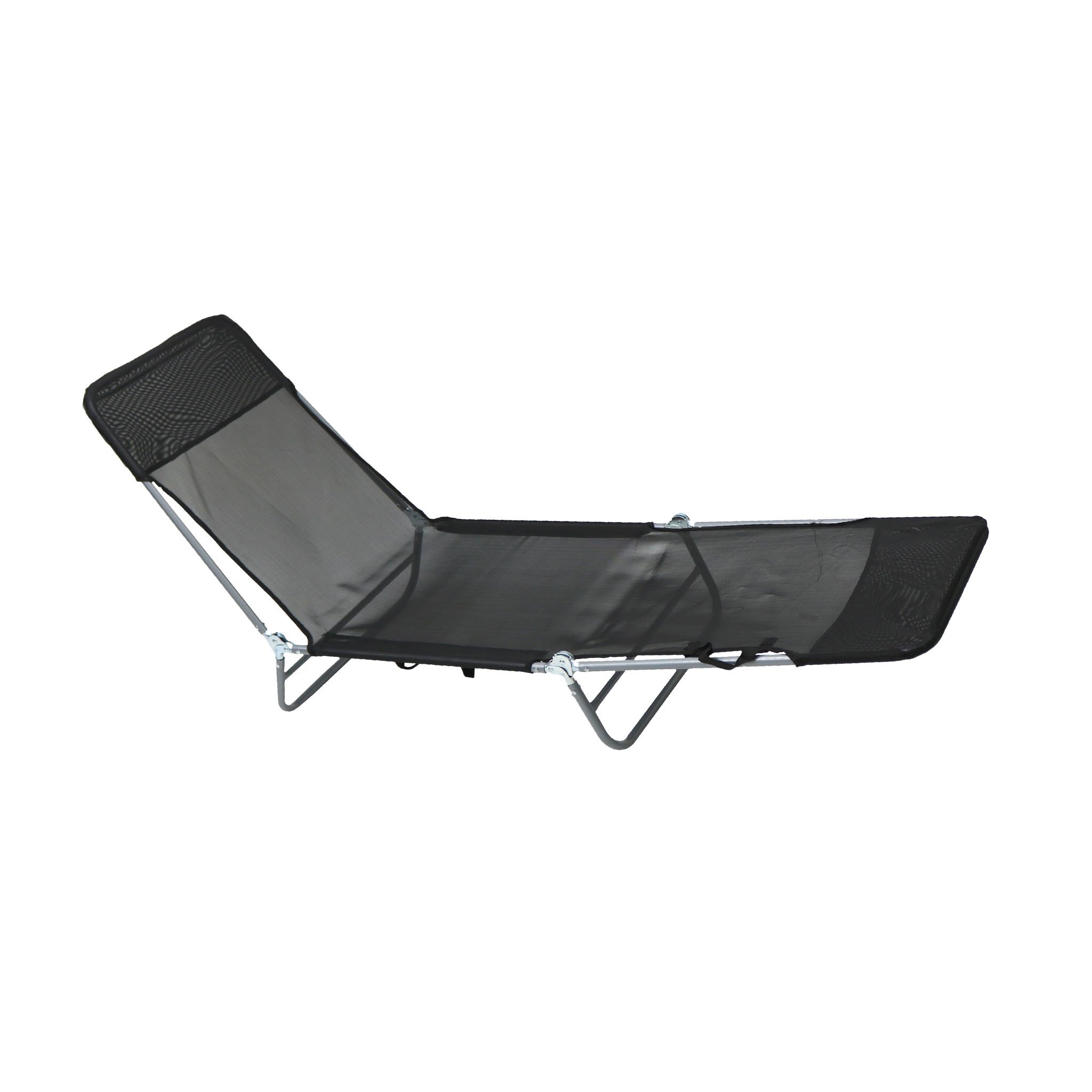 Folding Reclining Sun Lounger Beach Garden Camping Bed Chair