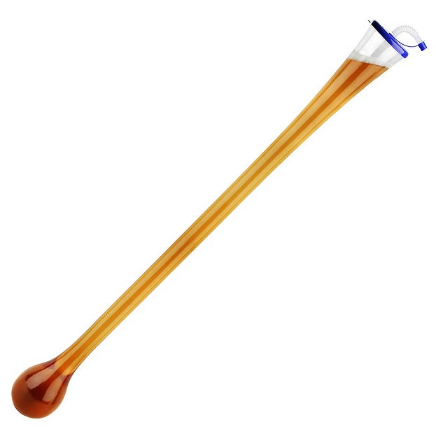Plastic Yard of Ale Glass with Straw and Lid 2.8 Pint