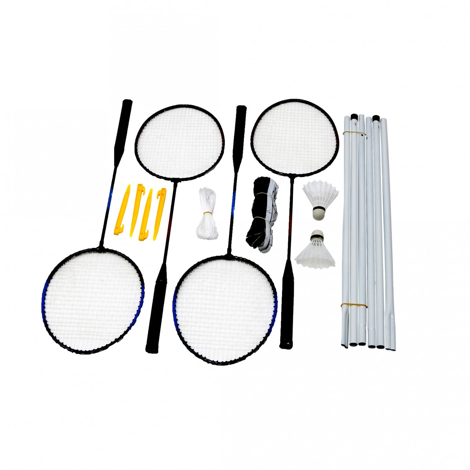4 Player Badminton Set w/ Racket, Net, Shuttlecocks & Carry Bag