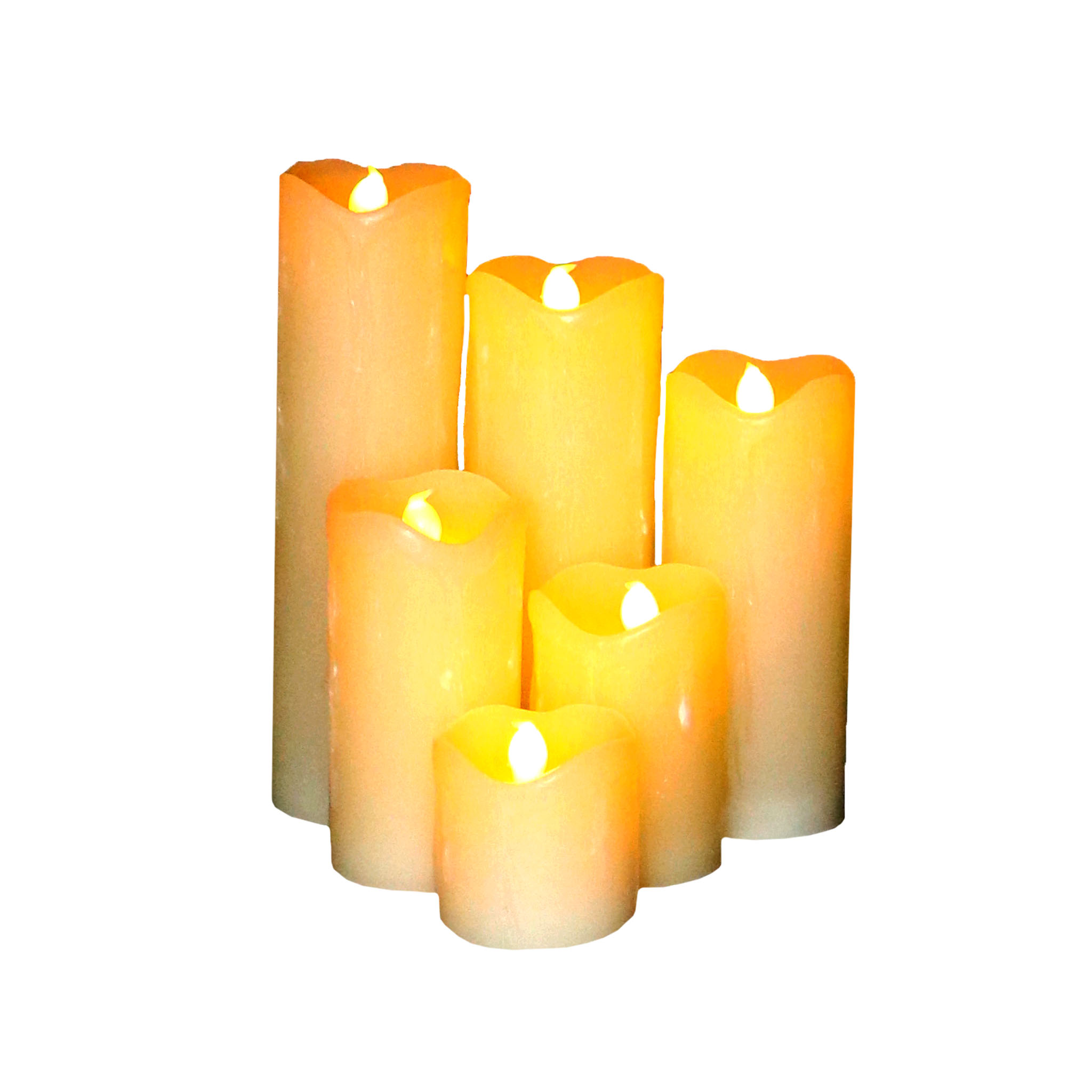 6 Real Wax Flameless Battery Operated LED Candles