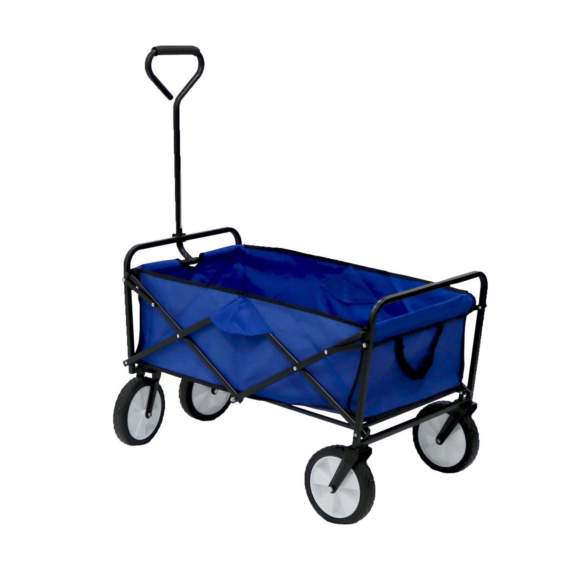 Blue Heavy Duty Foldable Garden Trolley Cart Wagon Truck - Click Image to Close