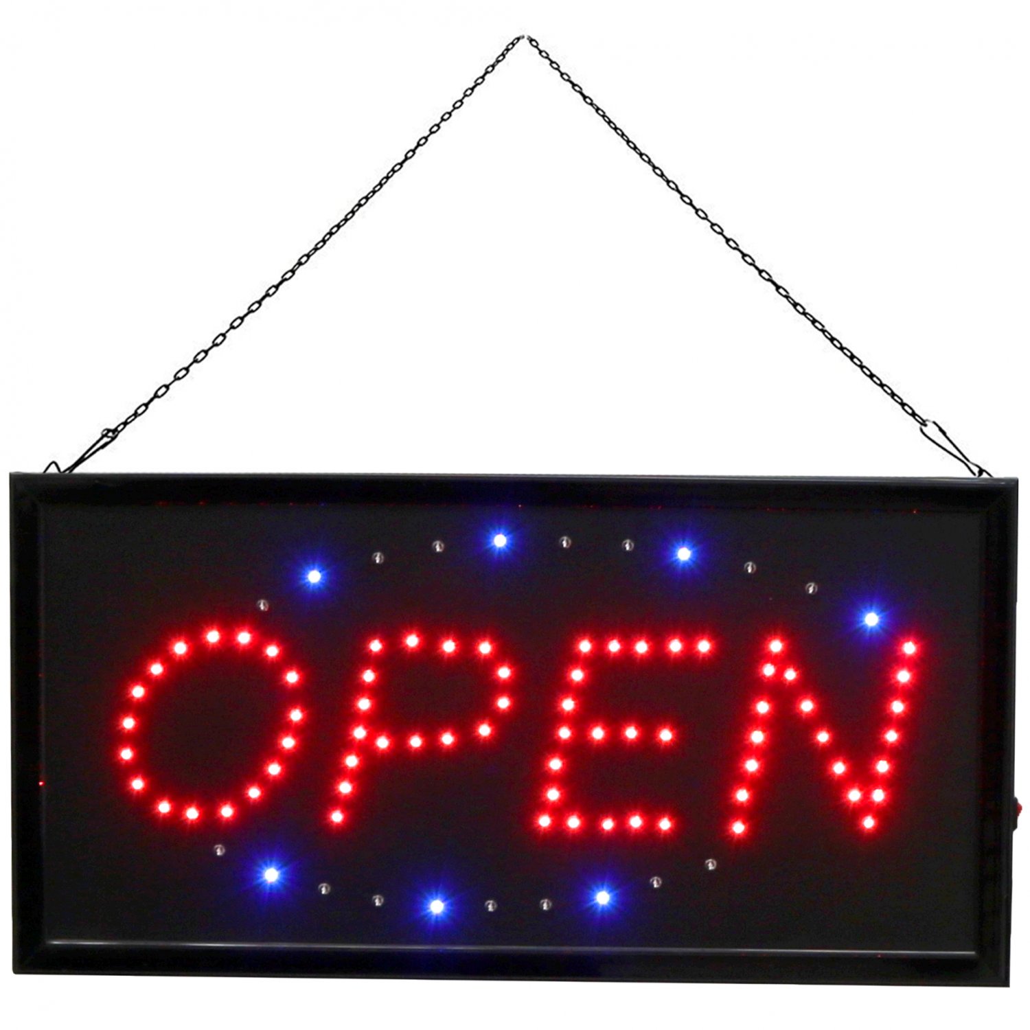 Flashing LED Open Sign Shop Window Display Hanging Light