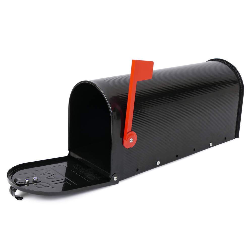 Black US Style Waterproof House Mailbox Postbox Post Letter Box