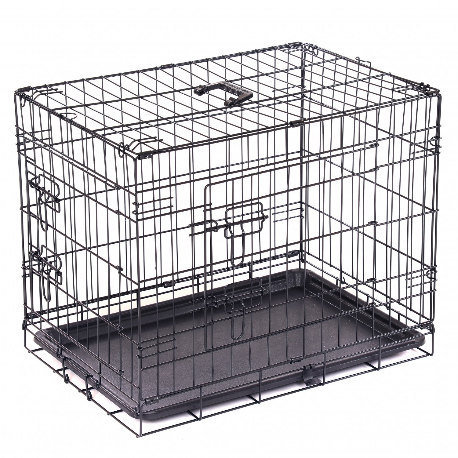 24\" Folding Metal Dog Cage Puppy Transport Crate Pet Carrier