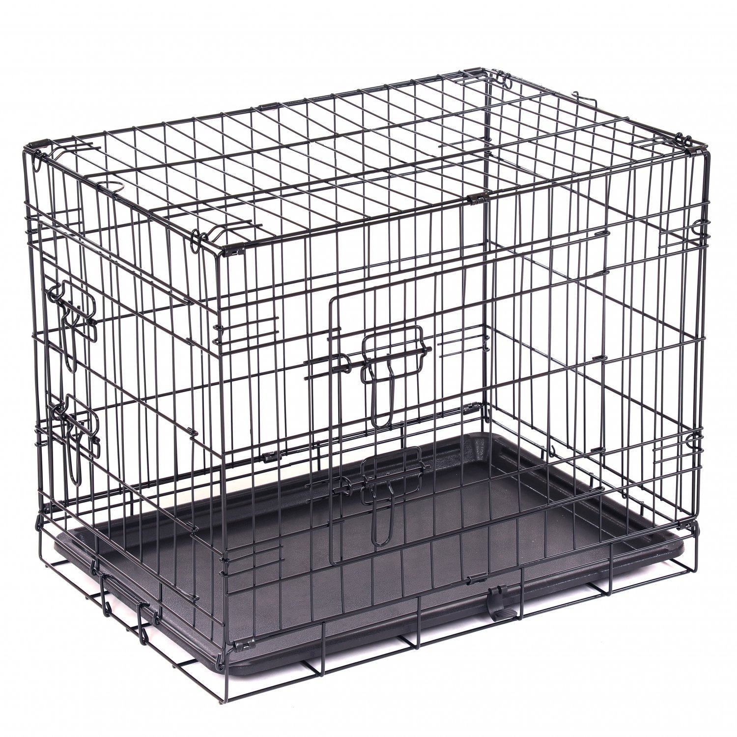 24" Folding Metal Dog Cage Puppy Transport Crate Pet Carrier