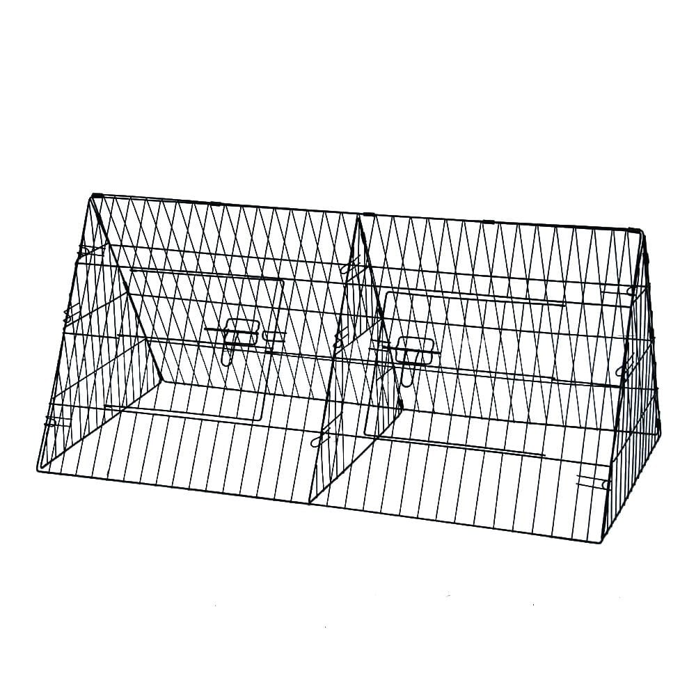 48" Metal Triangle Rabbit Guinea Pig Pet Hutch Run Cage Playpen - Click Image to Close