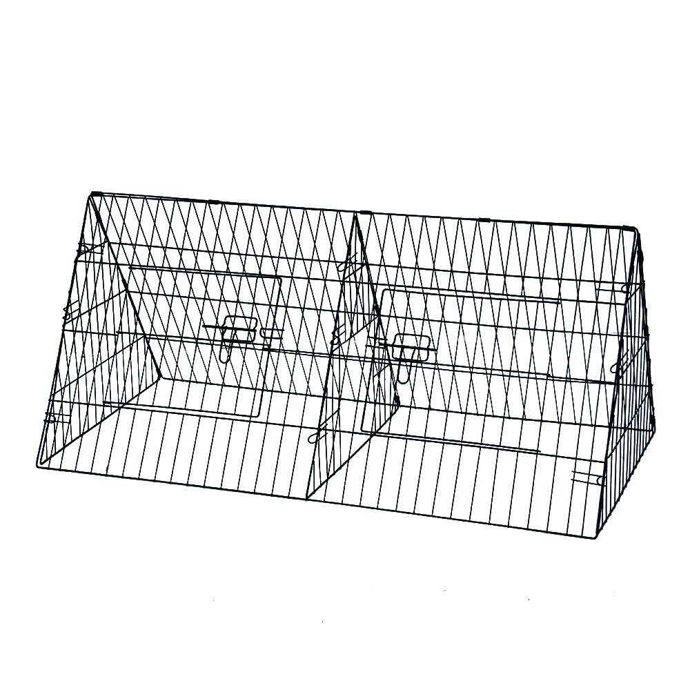 48" Metal Triangle Rabbit Guinea Pig Pet Hutch Run Cage Playpen