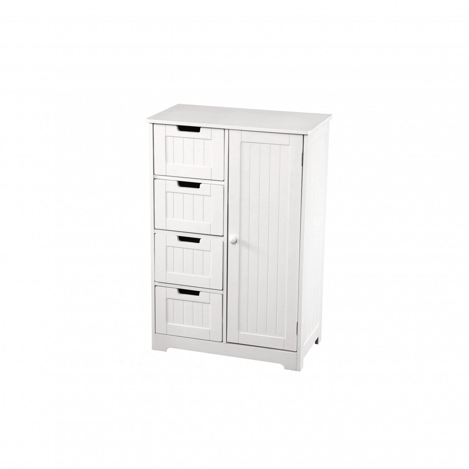 White Hallway Bathroom Unit Cupboard Shelf Storage Free Standing with Drawers