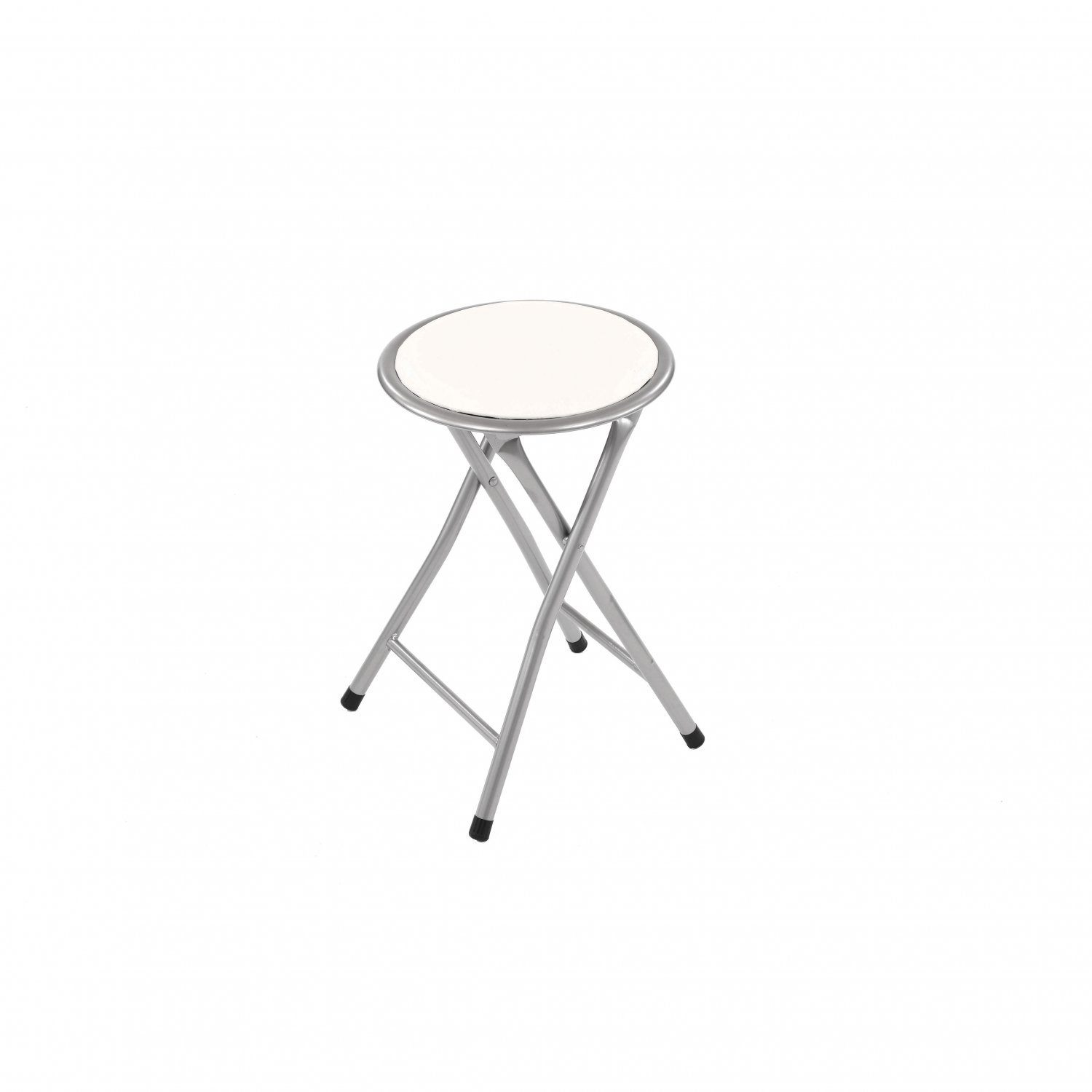 White Padded Folding Breakfast Kitchen Bar Stool Seat