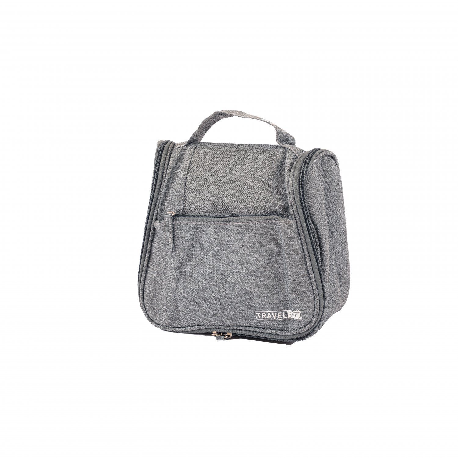 Waterproof Grey Hanging Toiletries Travel Wash Bag with Compartm