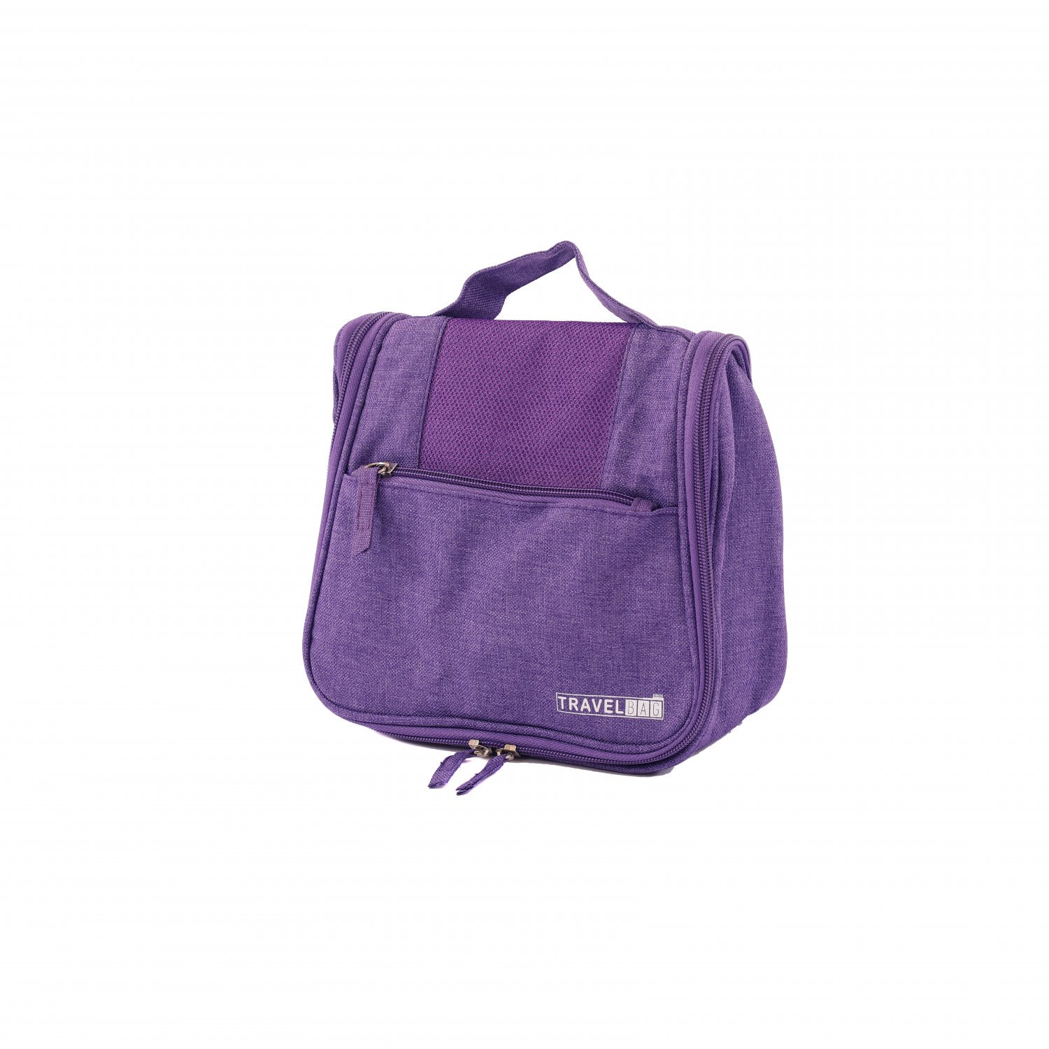 Waterproof Purple Hanging Toiletries Travel Wash Bag with Compar