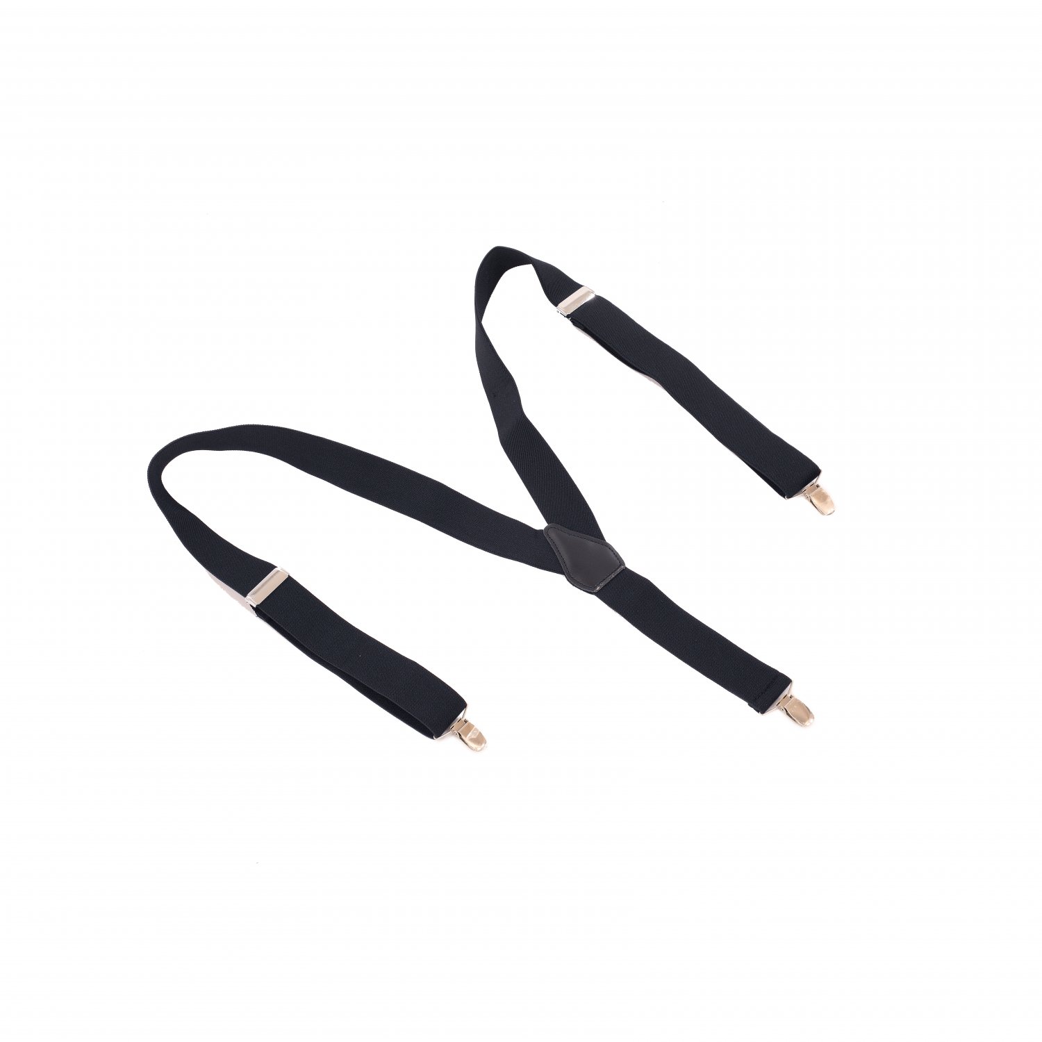 Unisex Black Elastic Adjustable Brace Outfit Suspenders with Met