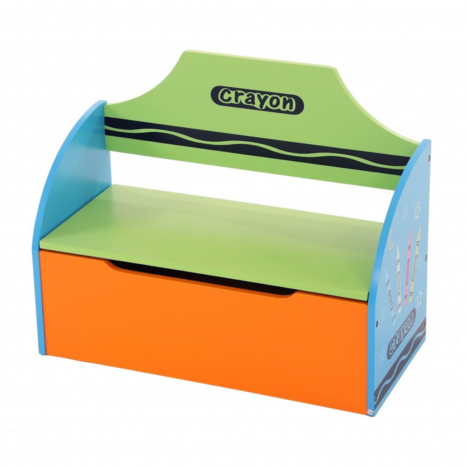 Childrens Wooden Crayon Toy Storage Unit Box Bench