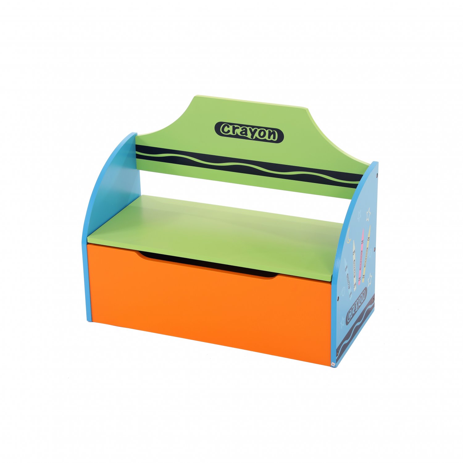 Childrens Wooden Crayon Toy Storage Unit Box Bench