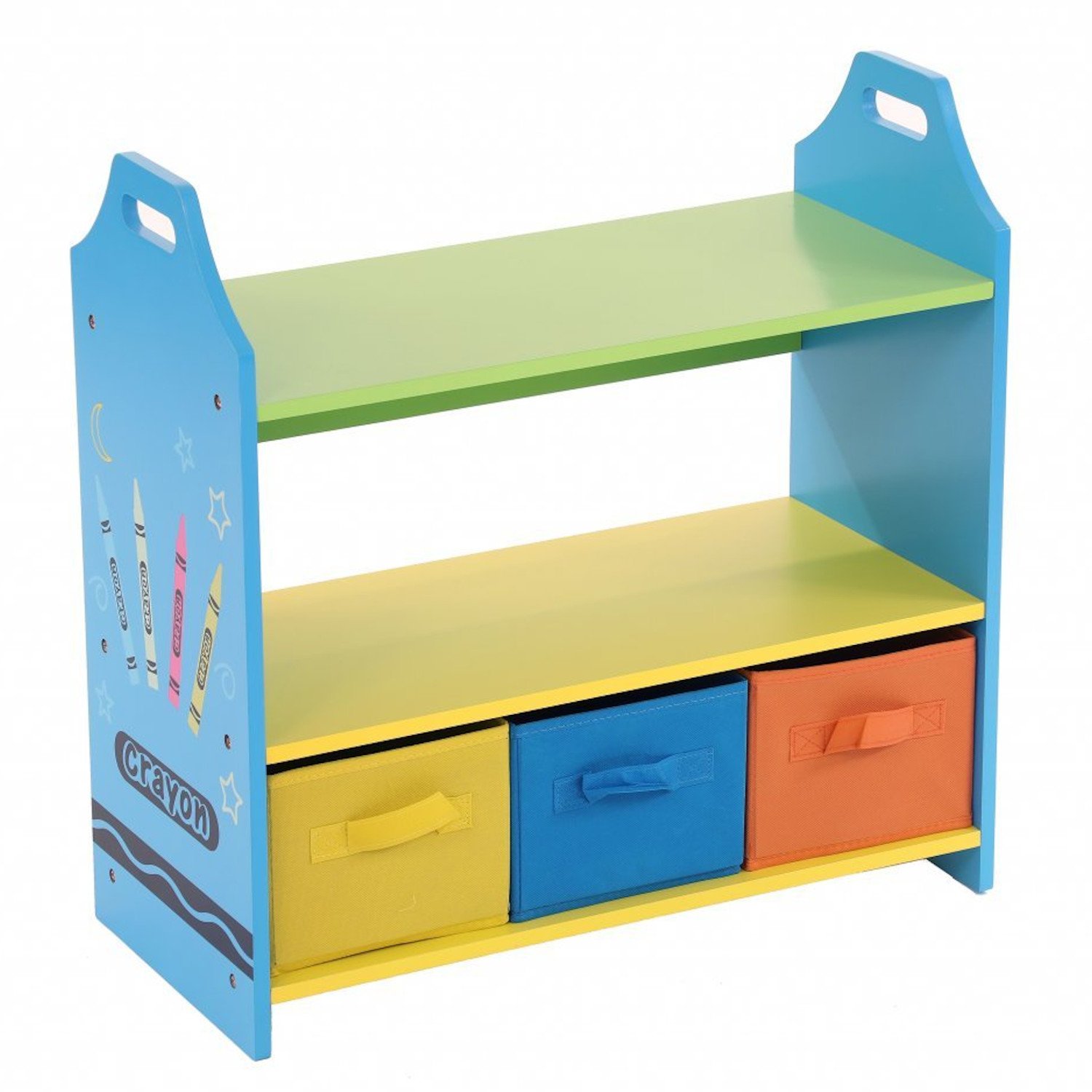 Colourful Childrens Toy Storage Crayon Unit Shelves with 3 Drawers