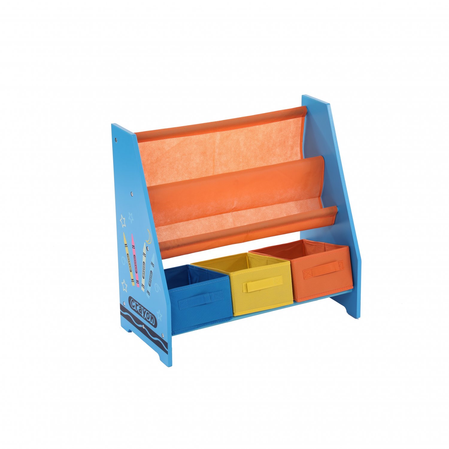 Childrens Organisation Crayon Bookcase Shelf Storage Rack Sling