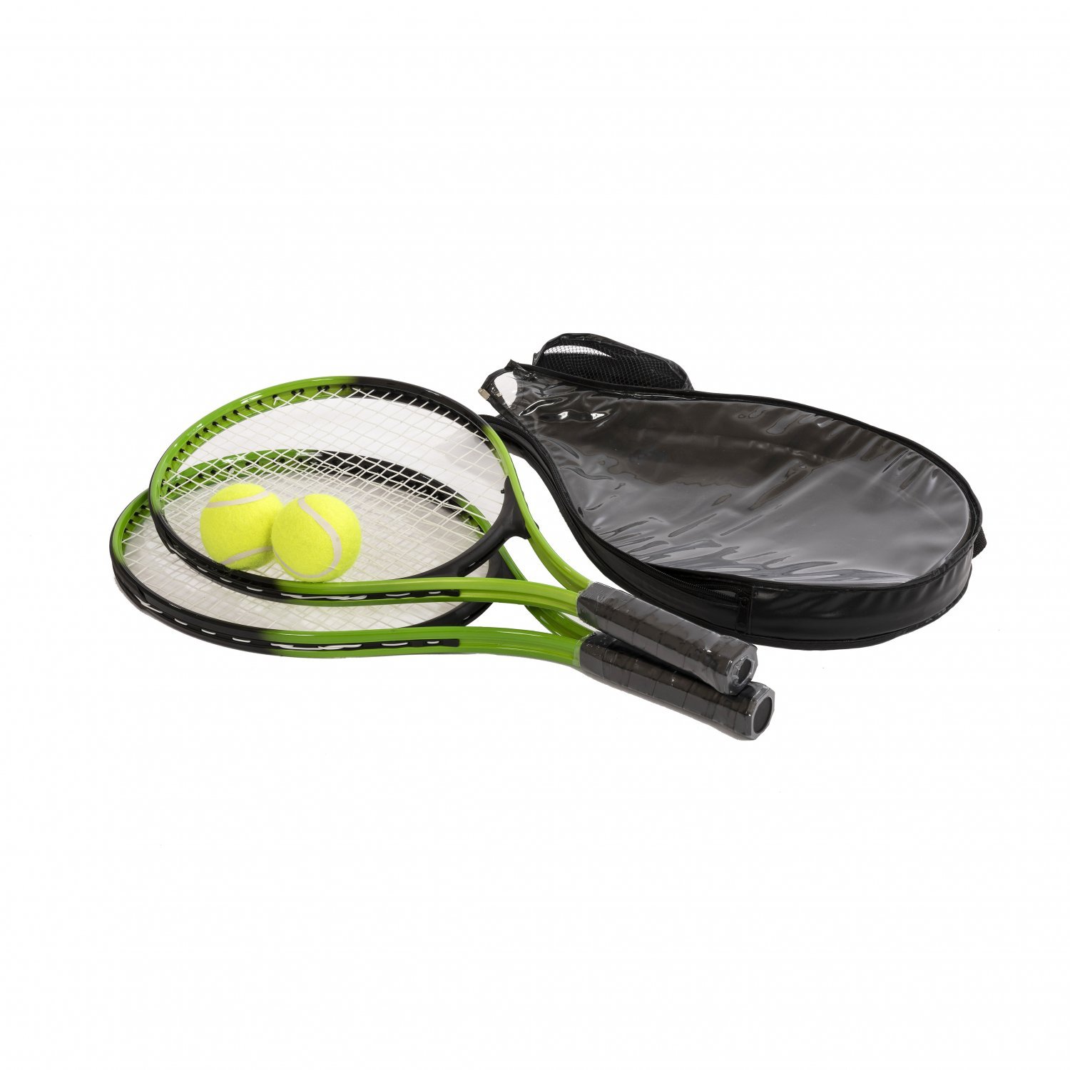 2 Player Junior Tennis Set w/ 23\" Aluminium Rackets, Balls & Ca