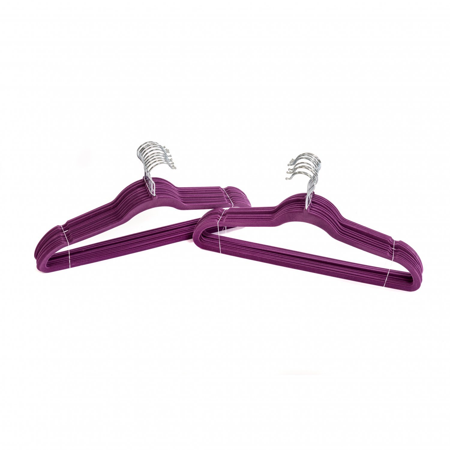 Pack of 20 Purple Non-Slip Space Saving Velvet Clothes Garment C