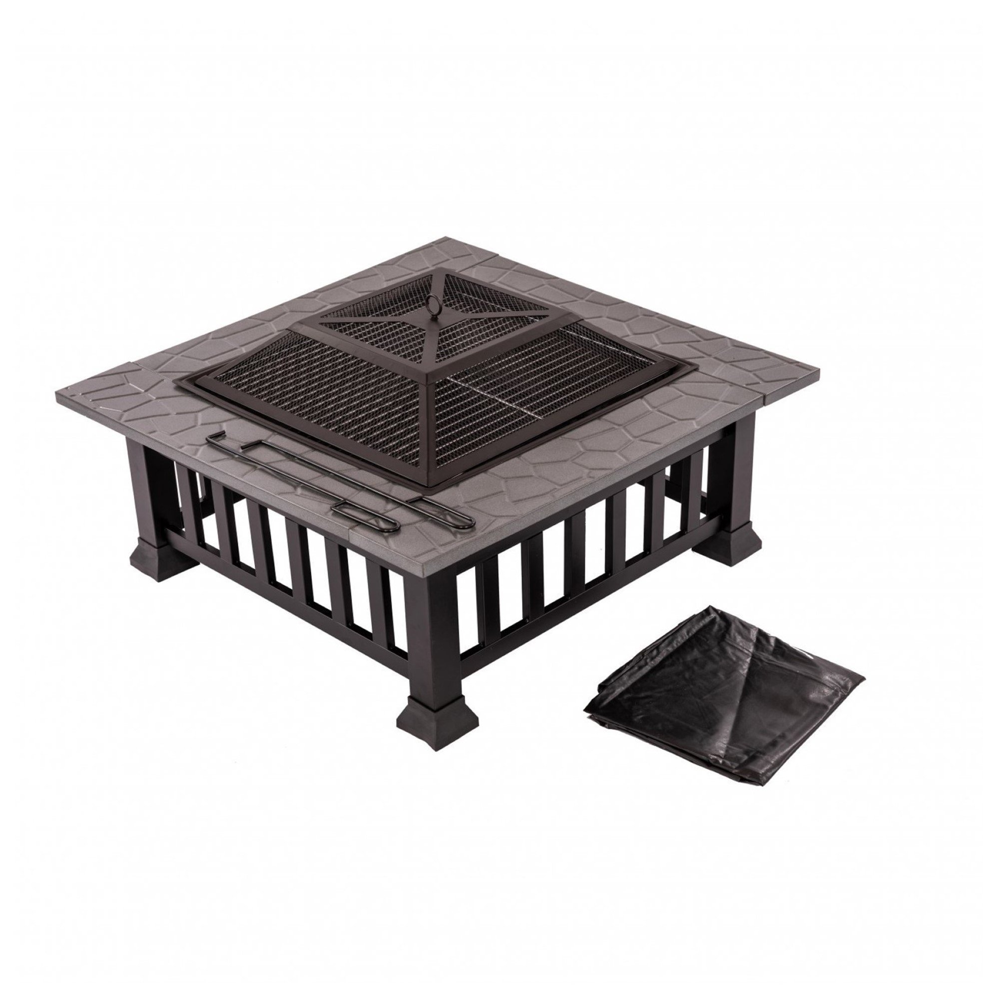 Firepit Table Brazier Outdoor Garden Patio Heater BBQ Barbecue Grill with Cover