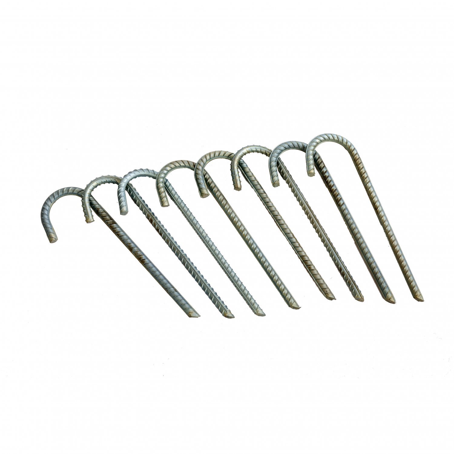8x Galvanised Steel Ground Stakes Rebar Tent Pegs Garden Pins An