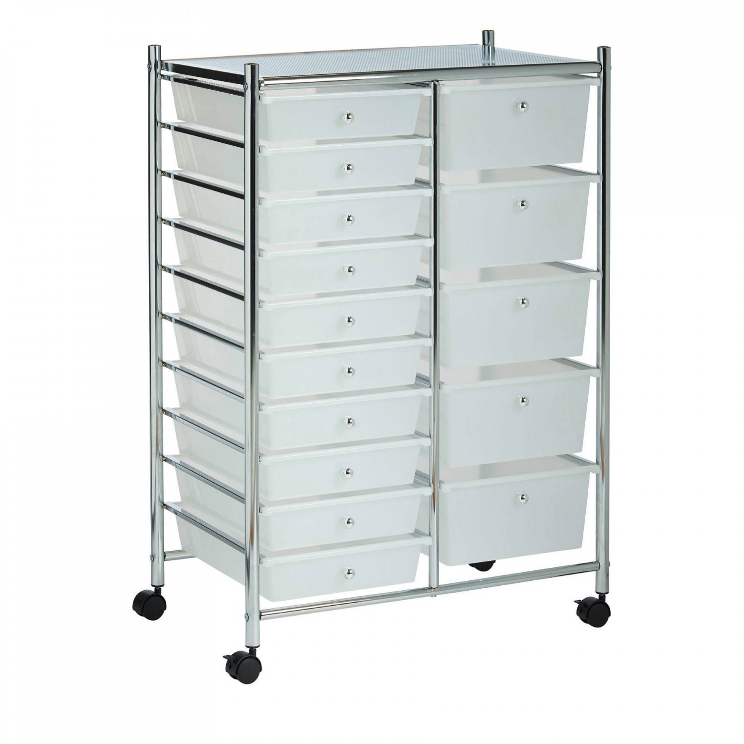 15 Clear Drawer Storage Mobile Makeup Salon Trolley Portable Org