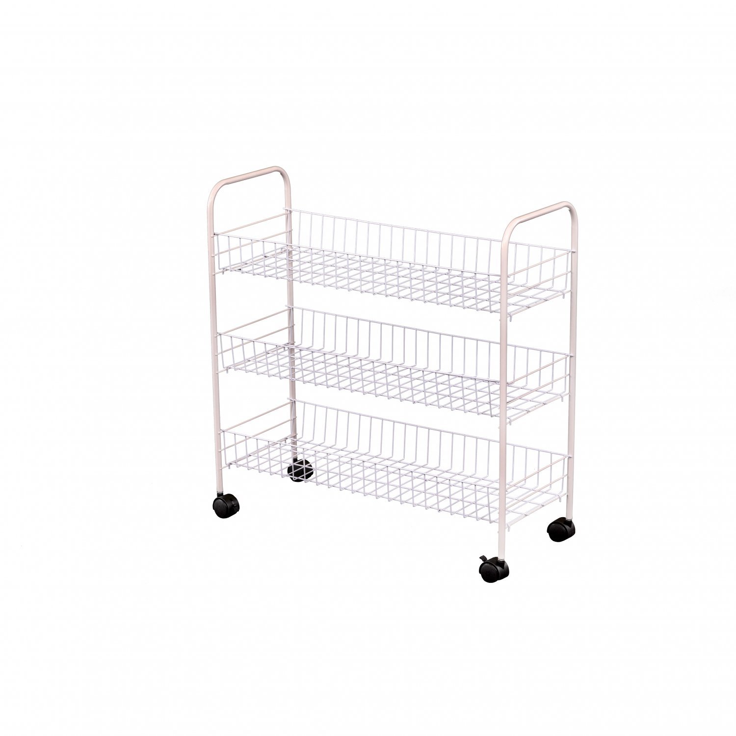 3 Tier Kitchen Storage Organiser Fruit Vegetable Basket Trolley Cart with Wheels