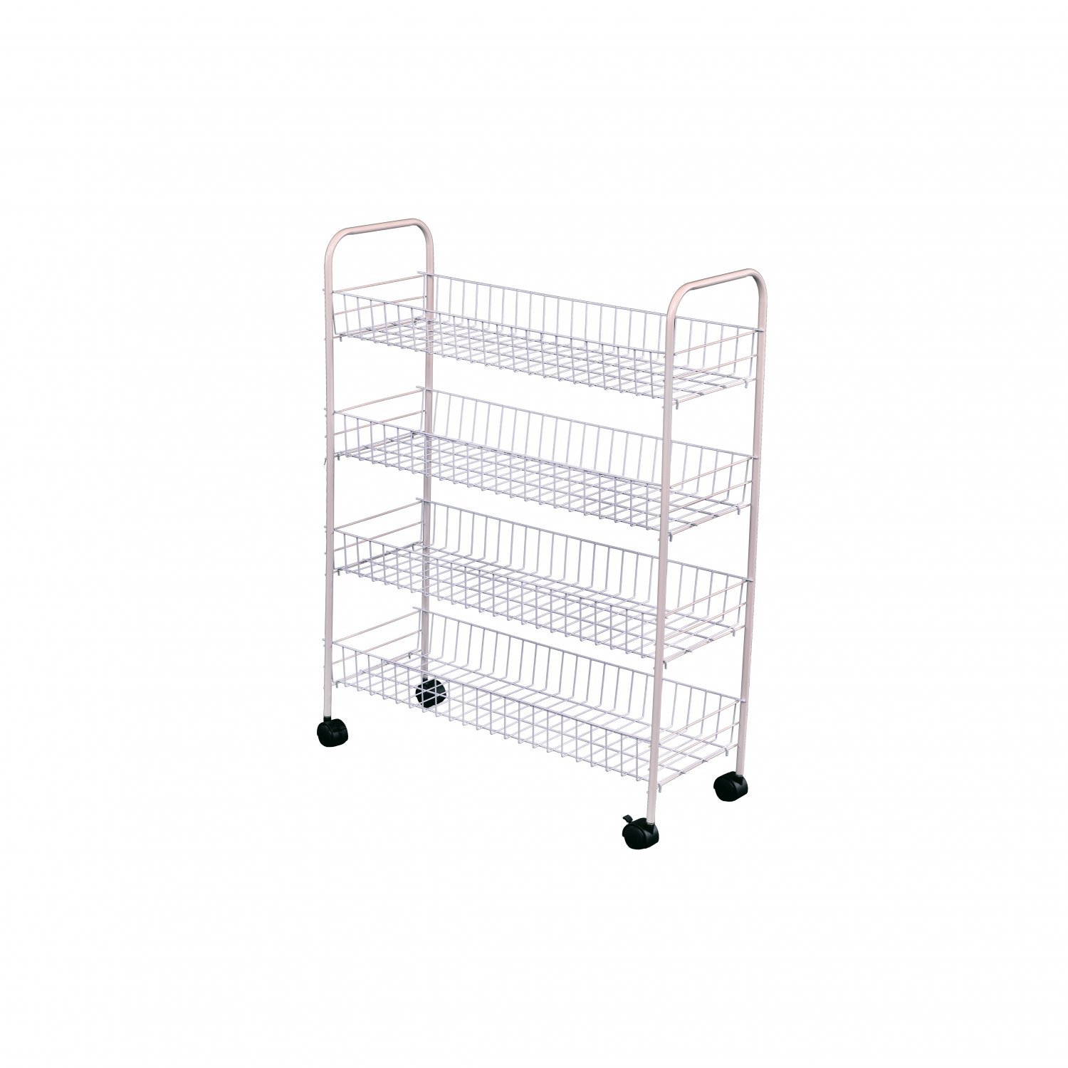 4 Tier Kitchen Storage Organiser Fruit Vegetable Basket Trolley Cart with Wheels - Click Image to Close