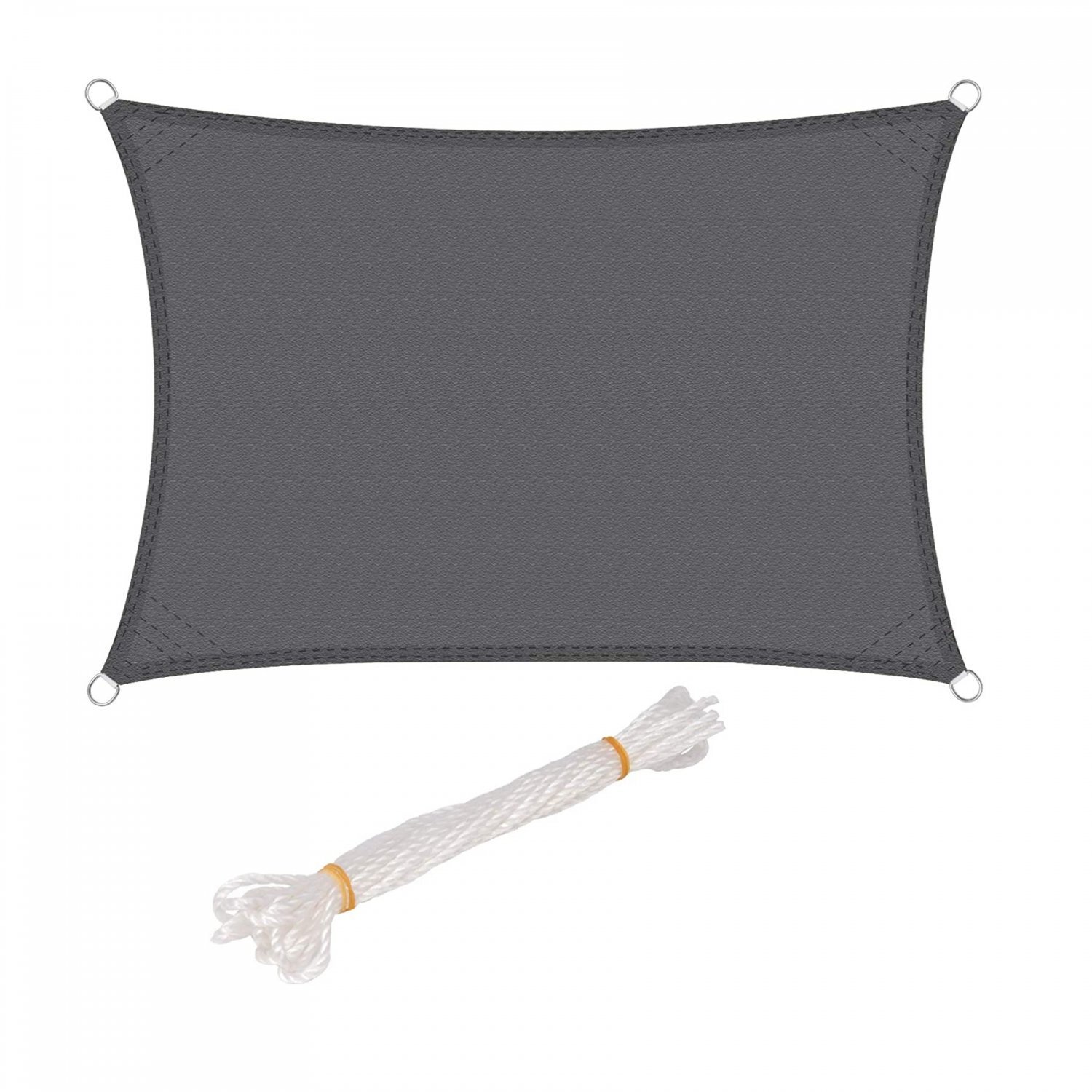3m x 4m Grey Rectangular Outdoor Patio Sun Shade Sail Canopy UV Protection - Click Image to Close