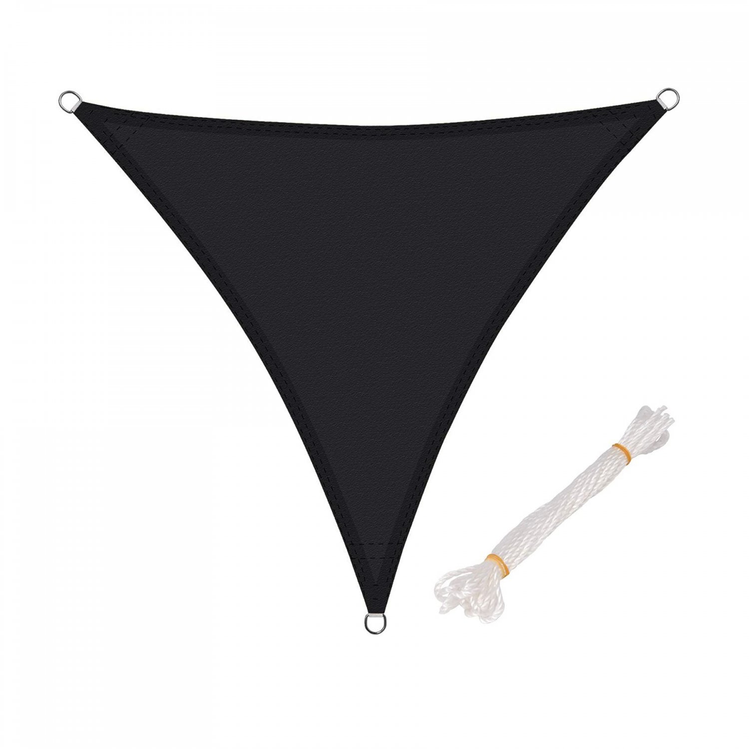 3m Black Triangular Outdoor Patio Sun Shade Sail Canopy UV Protection - Click Image to Close